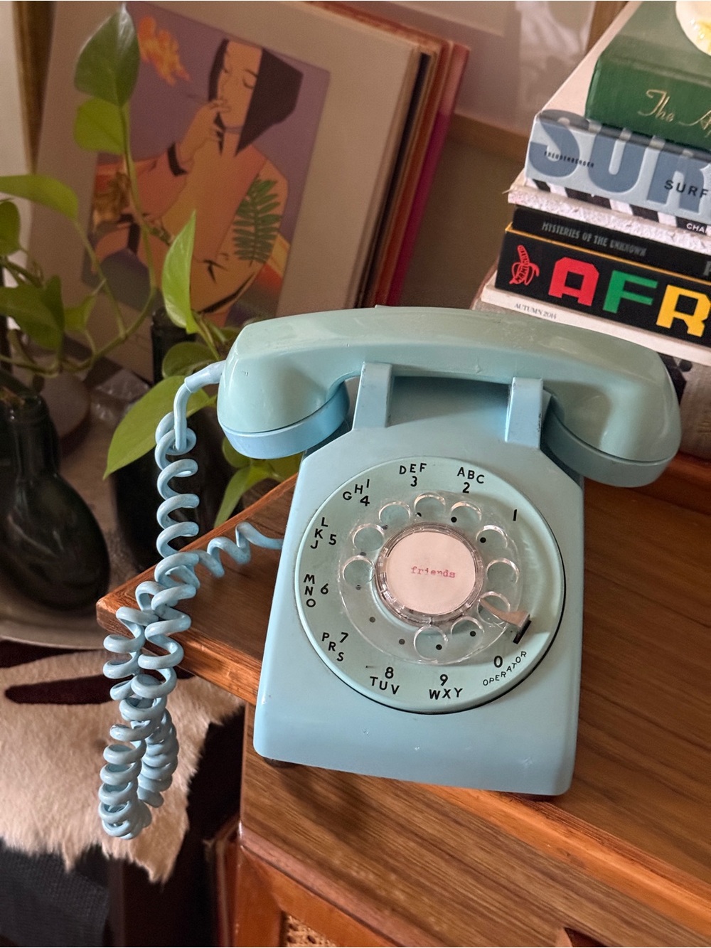 Vintage 1965 WESTERN ELECTRIC Bell System Blue Rotary Dial Telephone Art Piece